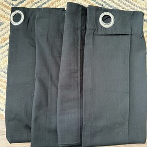 4 - Black Curtains with Silver Grommets